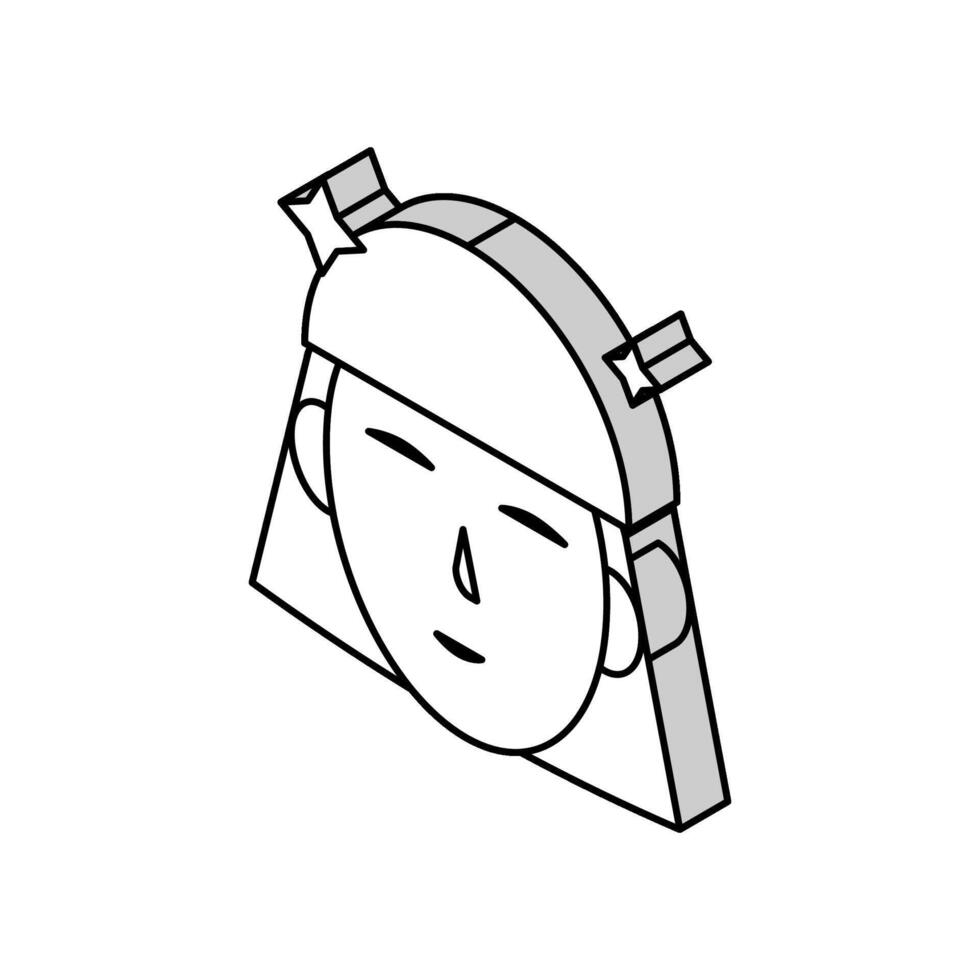 kvinna efter keratin Begagnade isometrisk ikon vektor illustration
