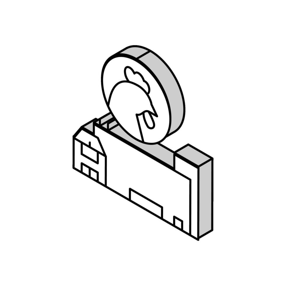 Geflügel Bauernhof und Fabrik isometrisch Symbol Vektor Illustration