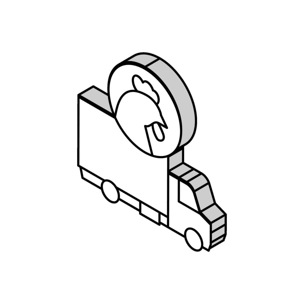 Hähnchen LKW Transport isometrisch Symbol Vektor Illustration