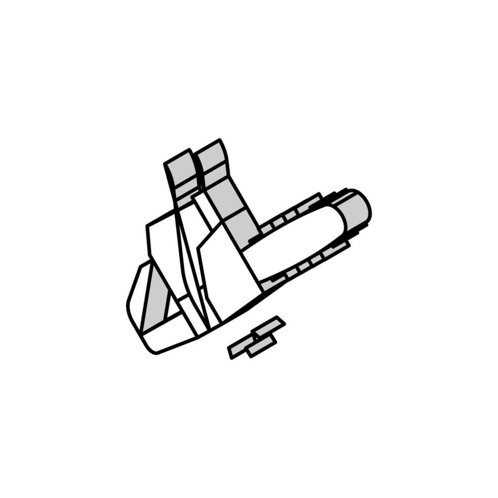 motorsåg Utrustning isometrisk ikon vektor illustration