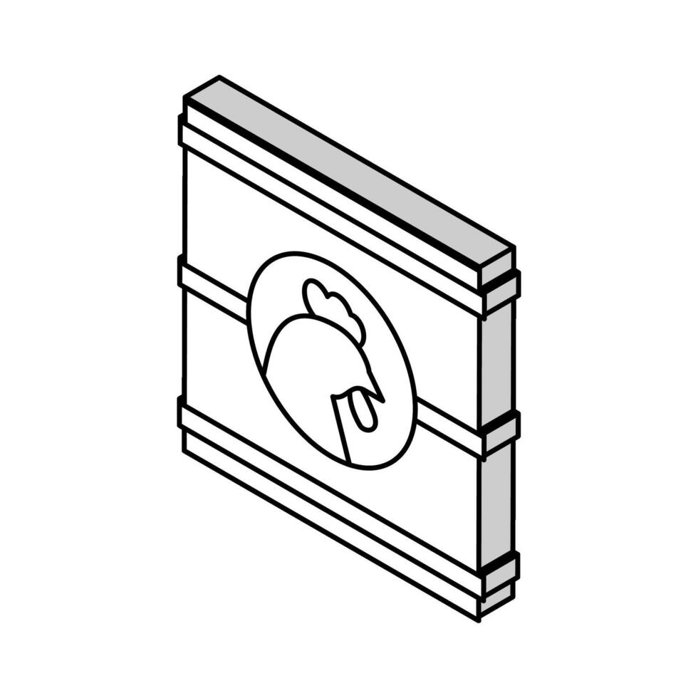 Hähnchen im Box isometrisch Symbol Vektor Illustration