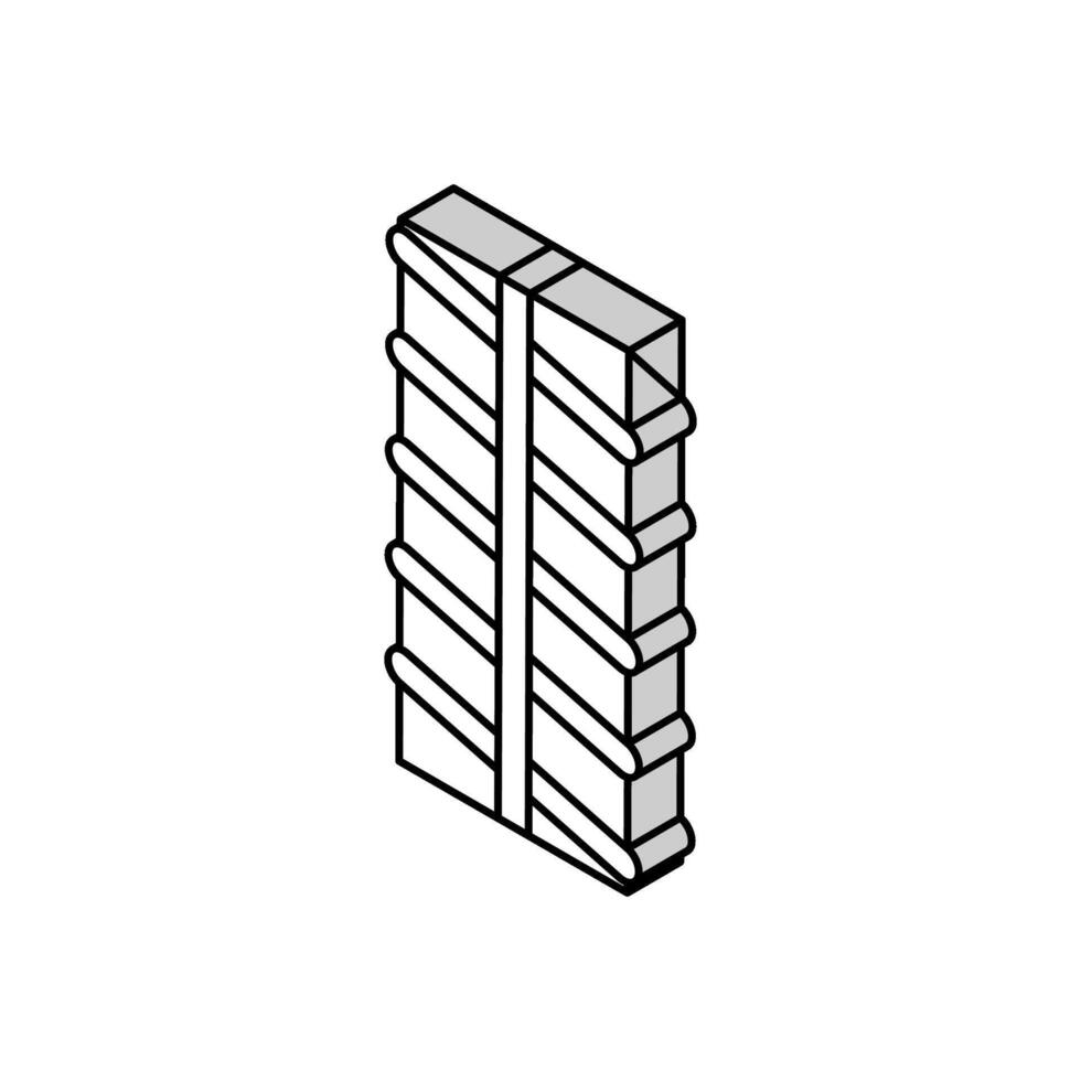 metall armeringsjärn isometrisk ikon vektor illustration