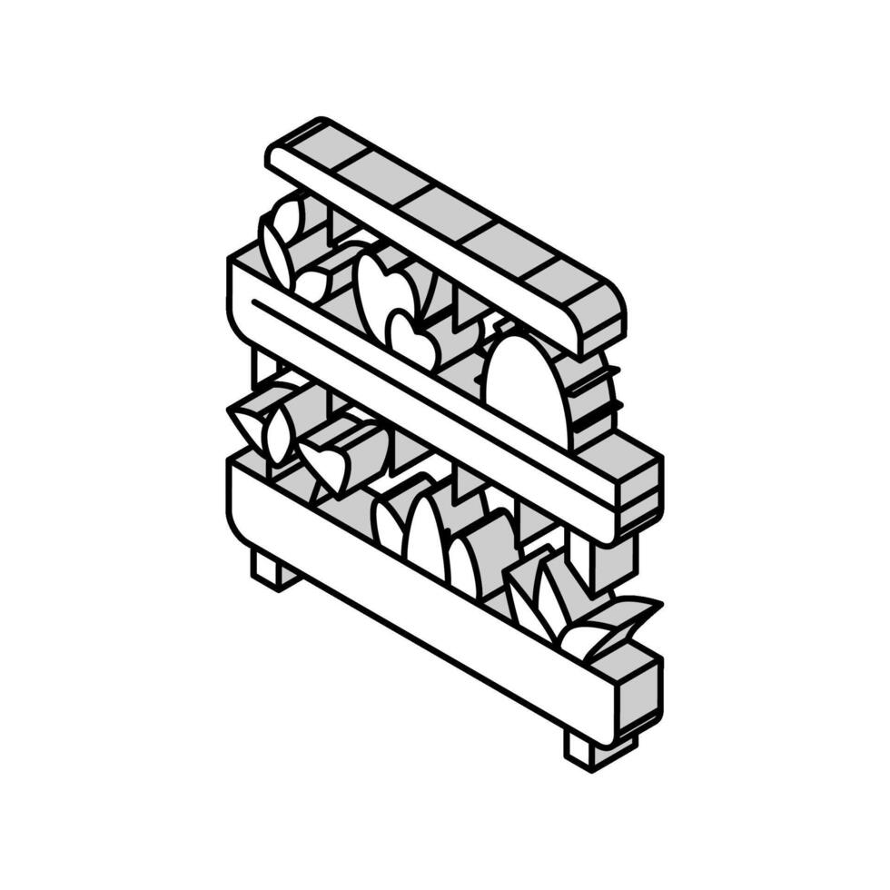 inhemsk växt i pott isometrisk ikon vektor illustration