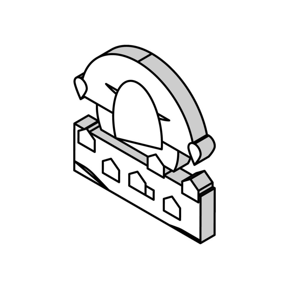 Dorf Tourismus isometrisch Symbol Vektor Illustration