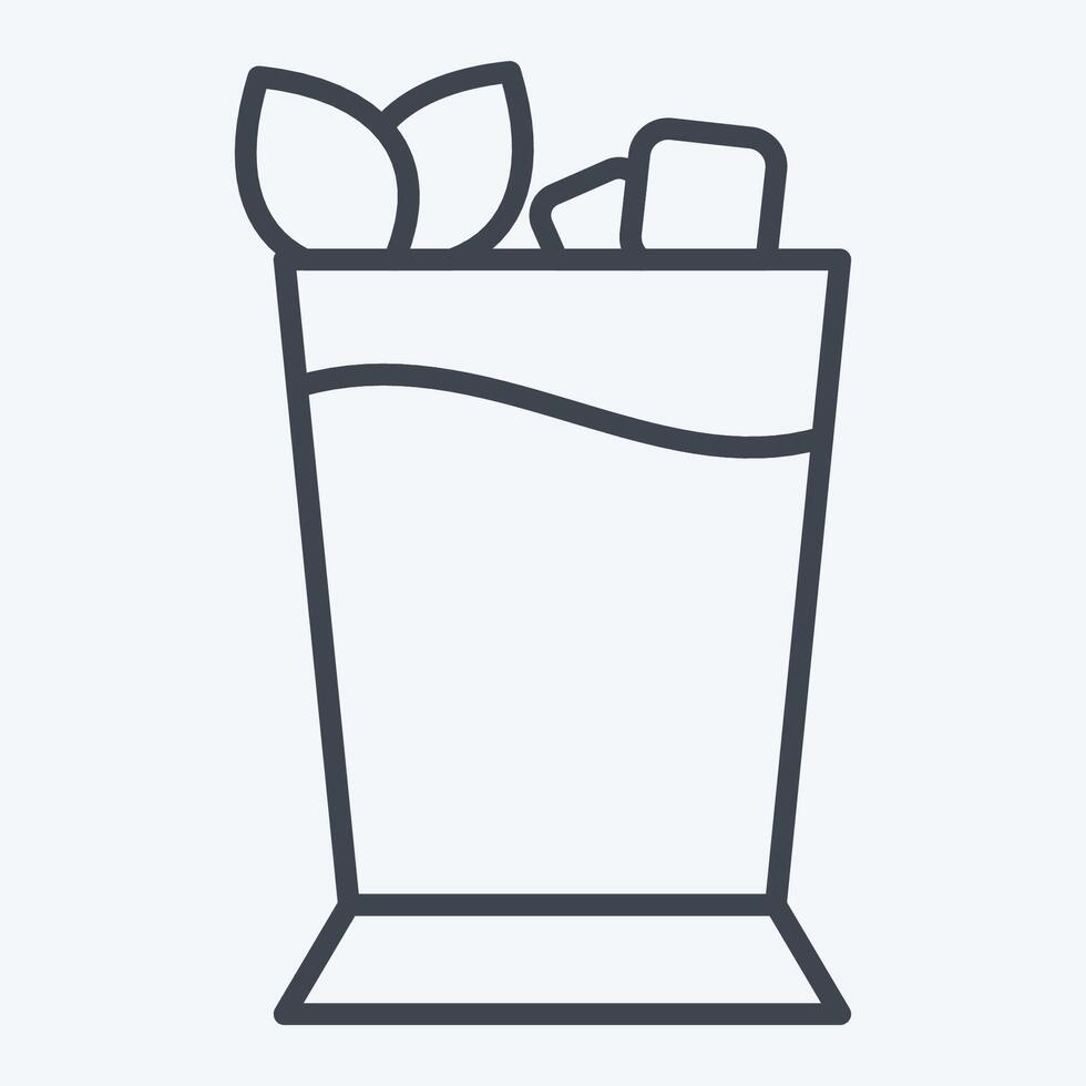 ikon mynta julep. relaterad till cocktails, dryck symbol. linje stil. enkel design redigerbar. enkel illustration vektor