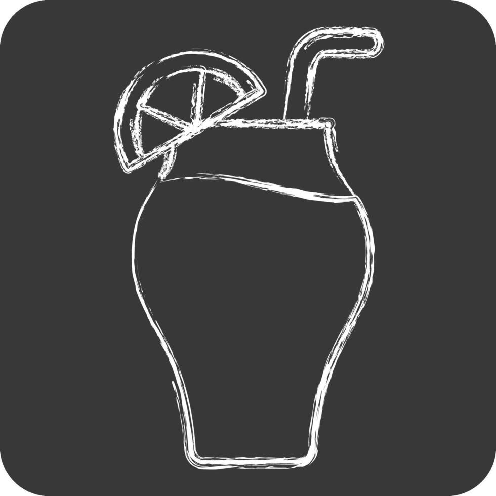 ikon cocktail. relaterad till cocktails, dryck symbol. krita stil. enkel design redigerbar. enkel illustration vektor