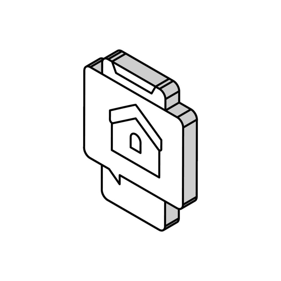 mobil telefon hus köpa korrespondens isometrisk ikon vektor illustration