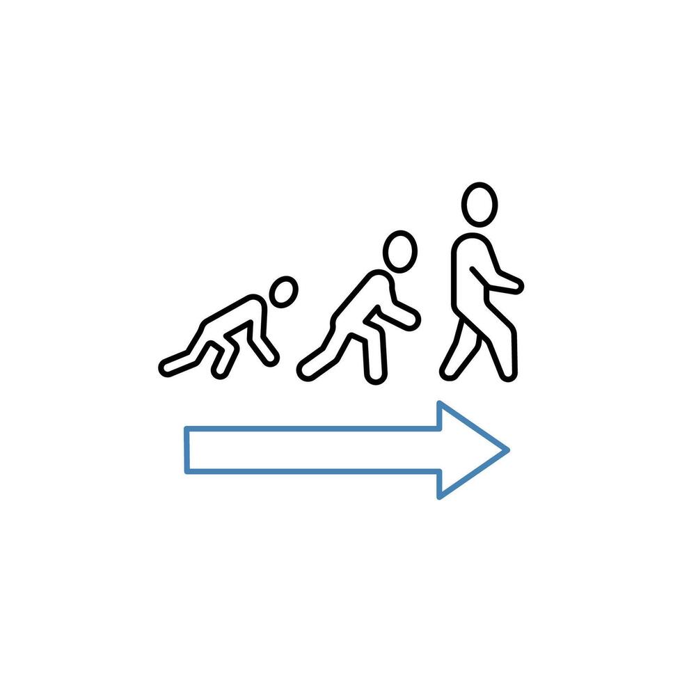 Evolution begrepp linje ikon. enkel element illustration. Evolution begrepp översikt symbol design. vektor