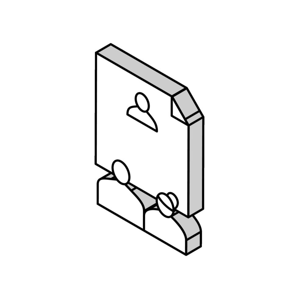 fördern Familie Geschichten isometrisch Symbol Vektor Illustration