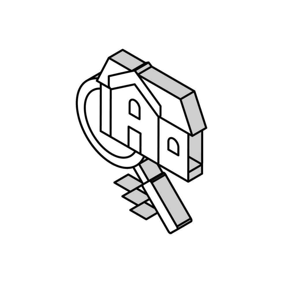 Haus Forschung isometrisch Symbol Vektor Illustration