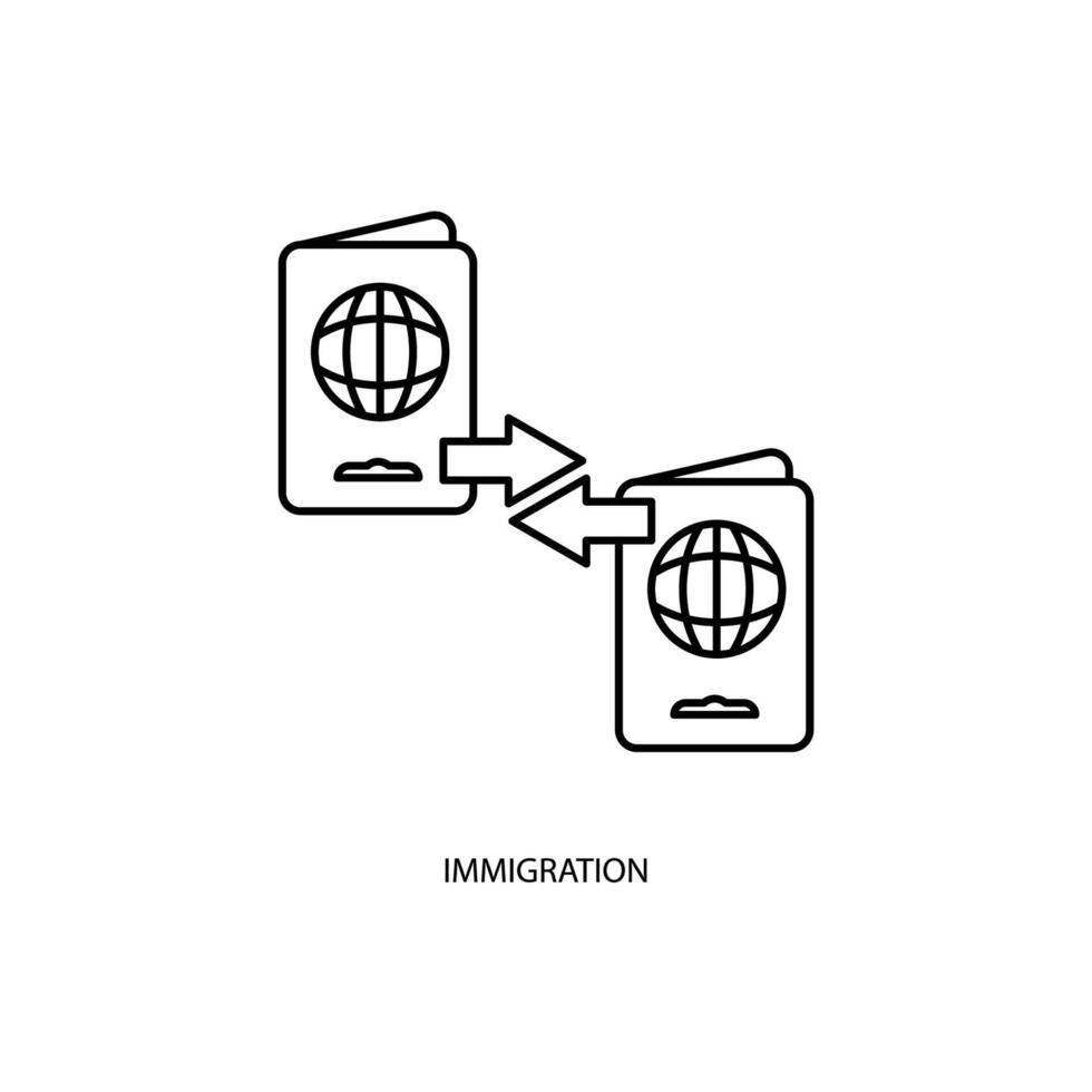 Einwanderung Konzept Linie Symbol. einfach Element Illustration. Einwanderung Konzept Gliederung Symbol Design. vektor