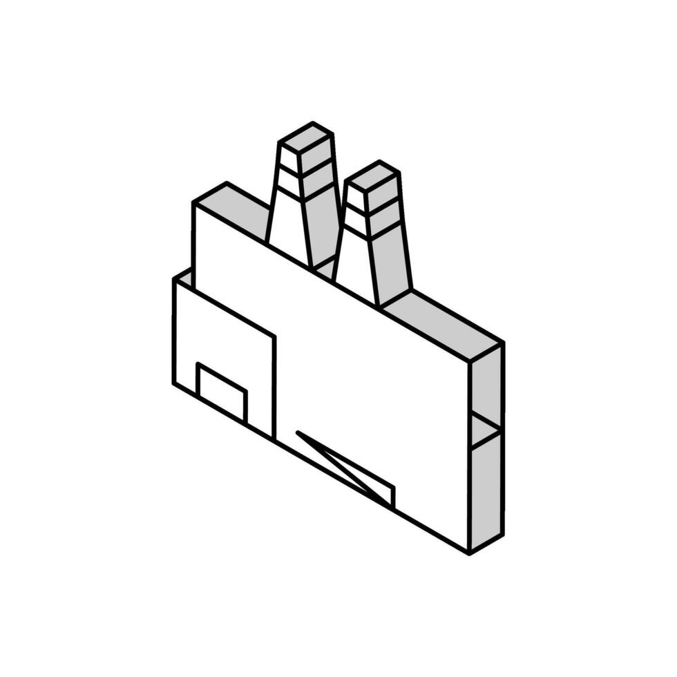 Fabrik Pflanze Gebäude isometrisch Symbol Vektor Illustration