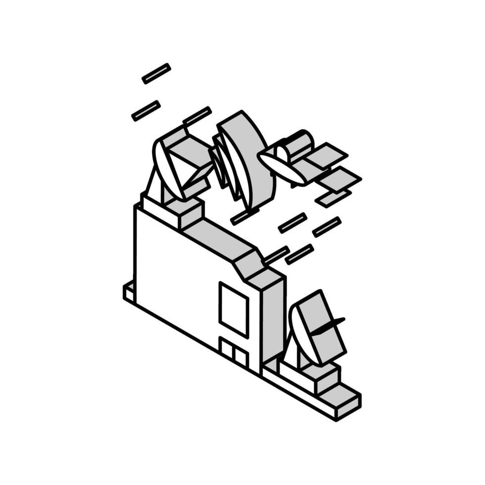 Raum Außerirdischer Bahnhof isometrisch Symbol Vektor Illustration