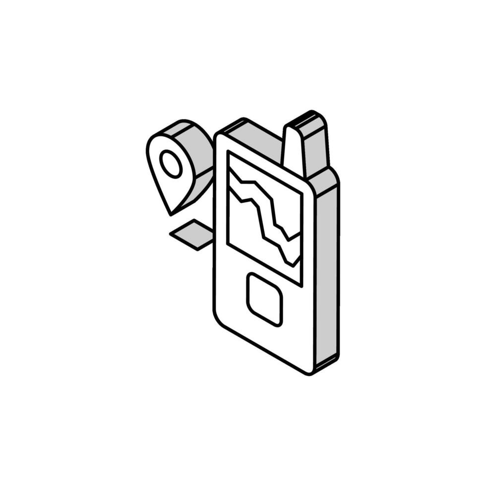 geolokalisiert Gerät isometrisch Symbol Vektor Illustration