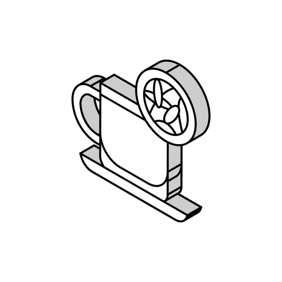 schwarz Tee isometrisch Symbol Vektor Illustration
