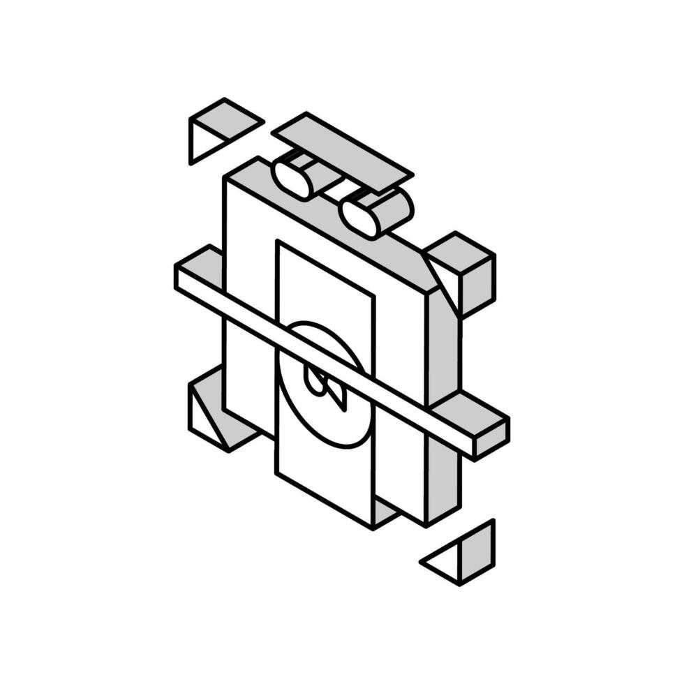 Nachprüfung von Banknoten zum Authentizität isometrisch Symbol Vektor Illustration