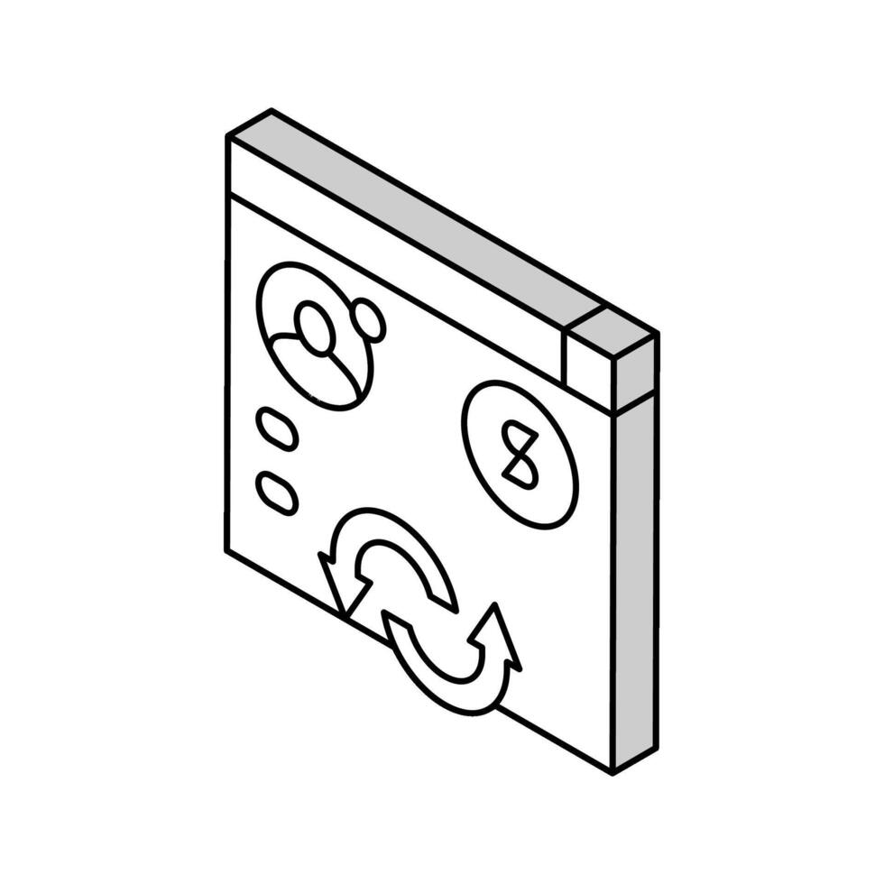 pengar transaktion isometrisk ikon vektor illustration