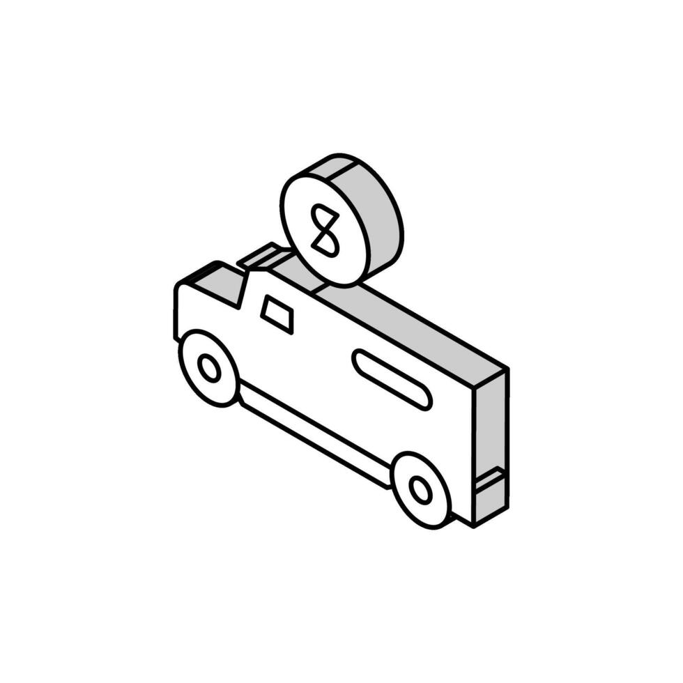 gepanzert LKW Transport isometrisch Symbol Vektor Illustration