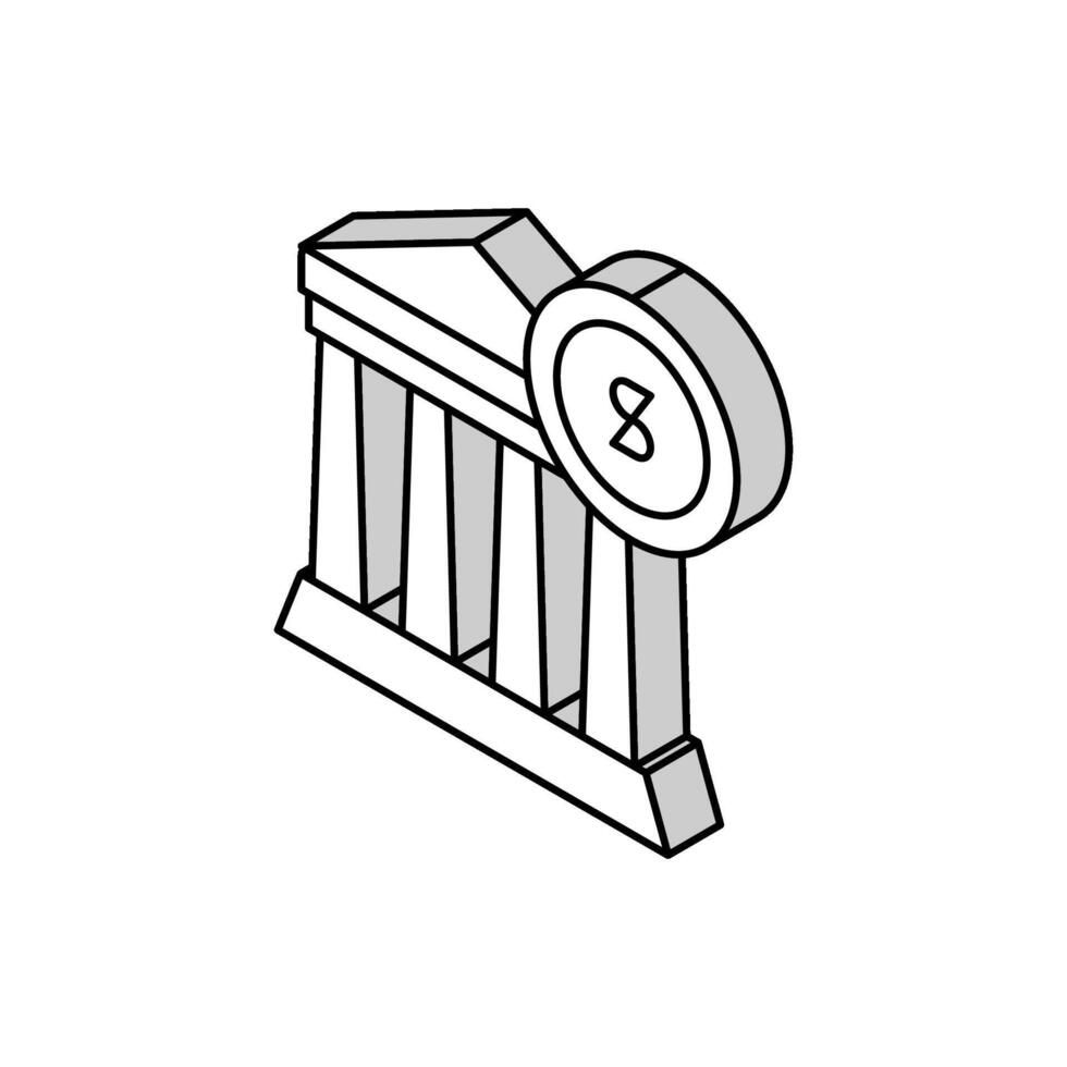 finanziell Gebäude Bank isometrisch Symbol Vektor Illustration