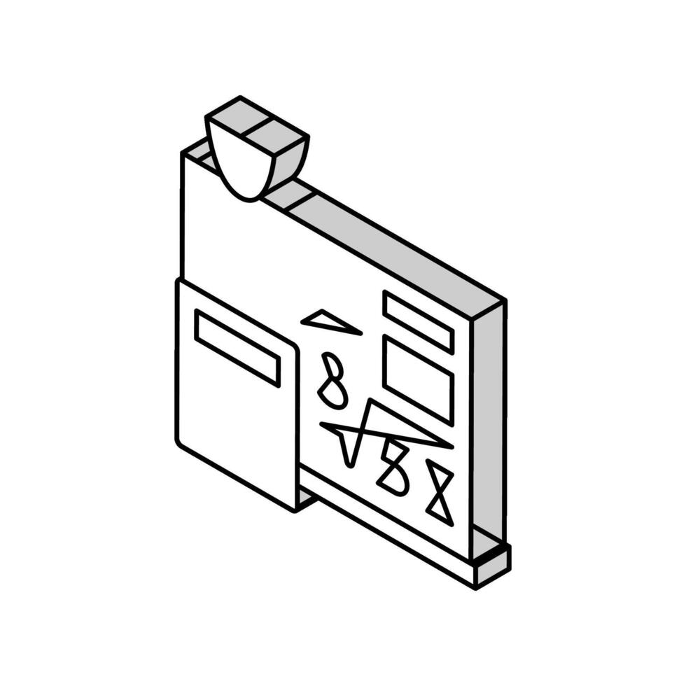 matematik skola lektion isometrisk ikon vektor illustration