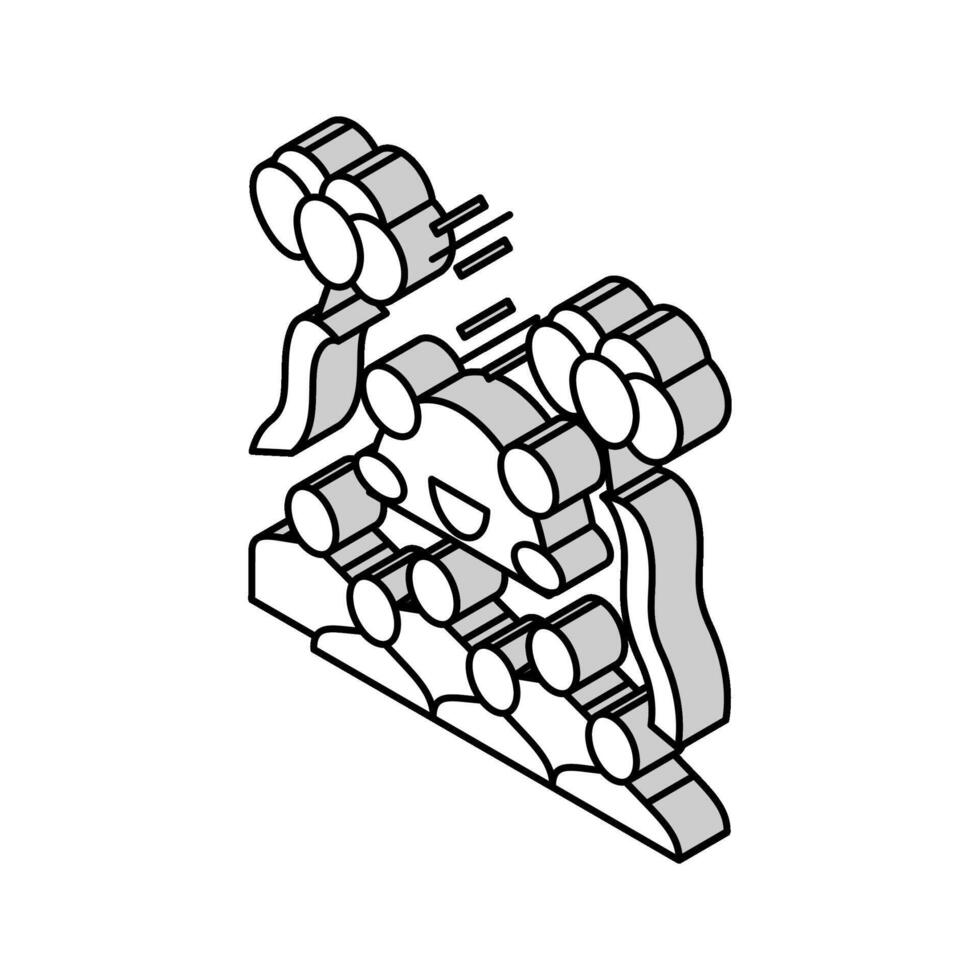 Monster- Kinder Party isometrisch Symbol Vektor Illustration