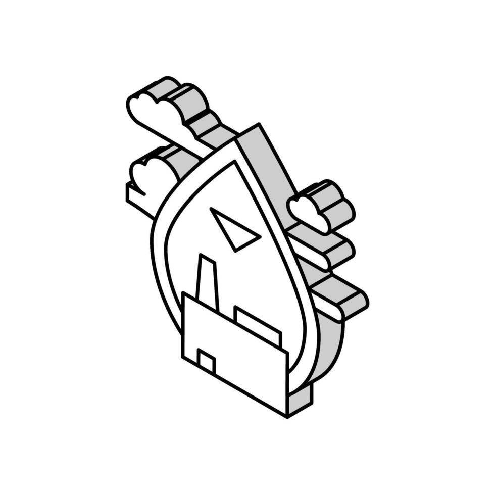 Luft Emissionen und Umgebungs Luft Qualität isometrisch Symbol Vektor Illustration