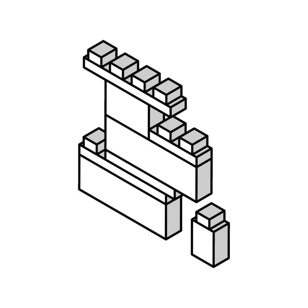 Konstruktion Spielzeuge isometrisch Symbol Vektor Illustration