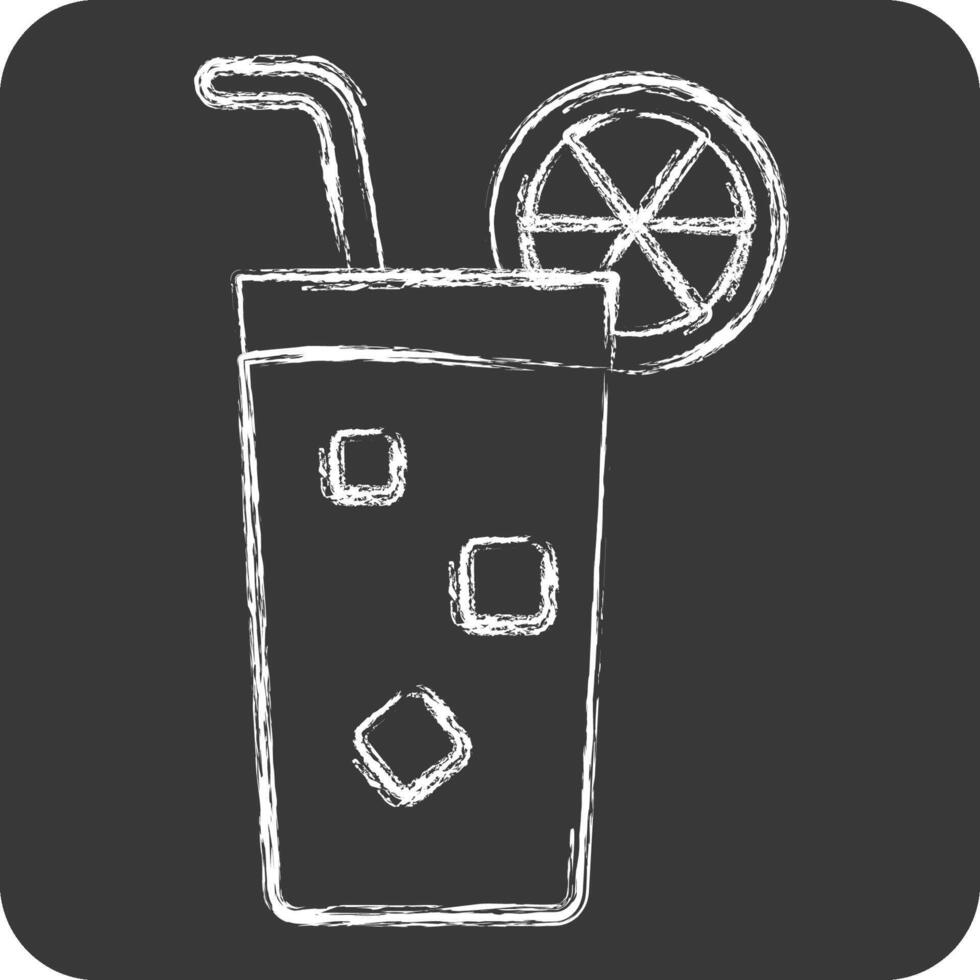 Symbol lange Insel. verbunden zu Cocktails, trinken Symbol. Kreide Stil. einfach Design editierbar. einfach Illustration vektor