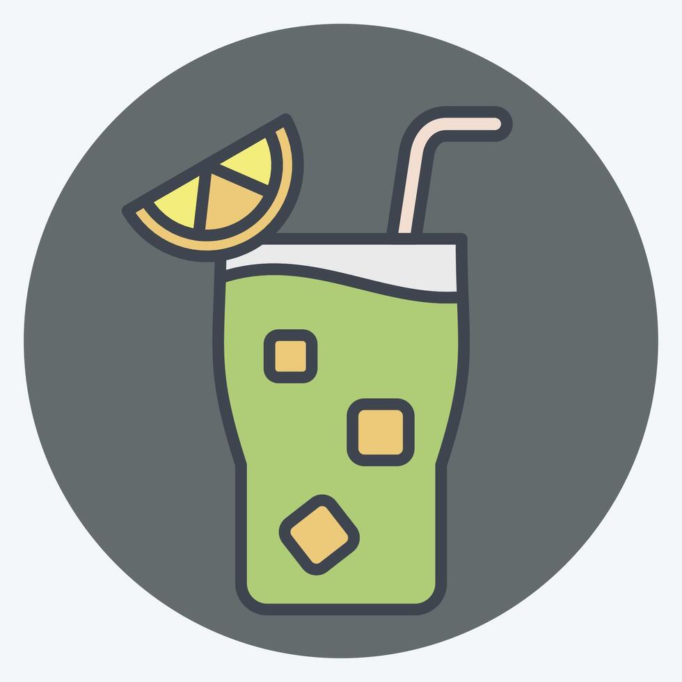 ikon cocktail 3. relaterad till cocktails, dryck symbol. Färg para stil. enkel design redigerbar. enkel illustration vektor