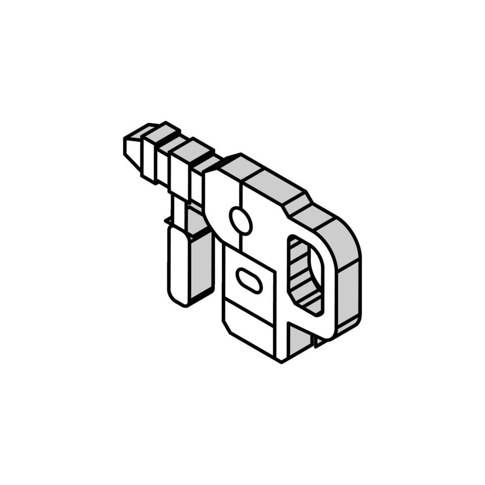 roterande hammare verktyg isometrisk ikon vektor illustration