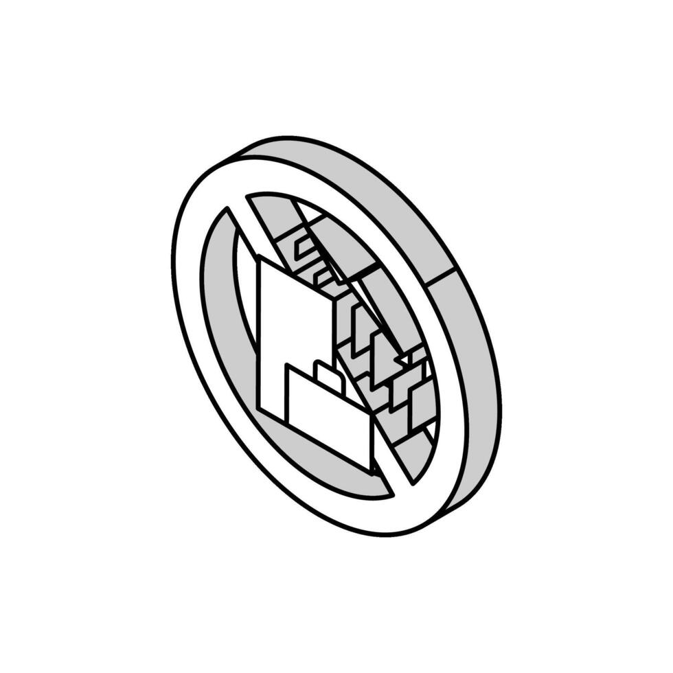 Mangel von wirtschaftlich Gelegenheit und Arbeitslosigkeit Sozial Problem isometrisch Symbol Vektor Illustration