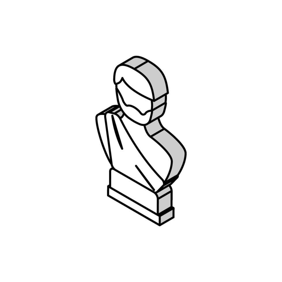 Statue uralt Rom isometrisch Symbol Vektor Illustration