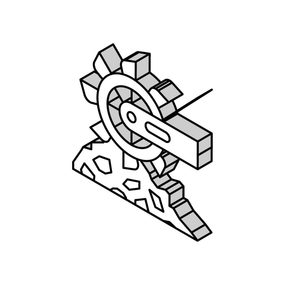 Bagger Bergbau Maschine isometrisch Symbol Vektor Illustration