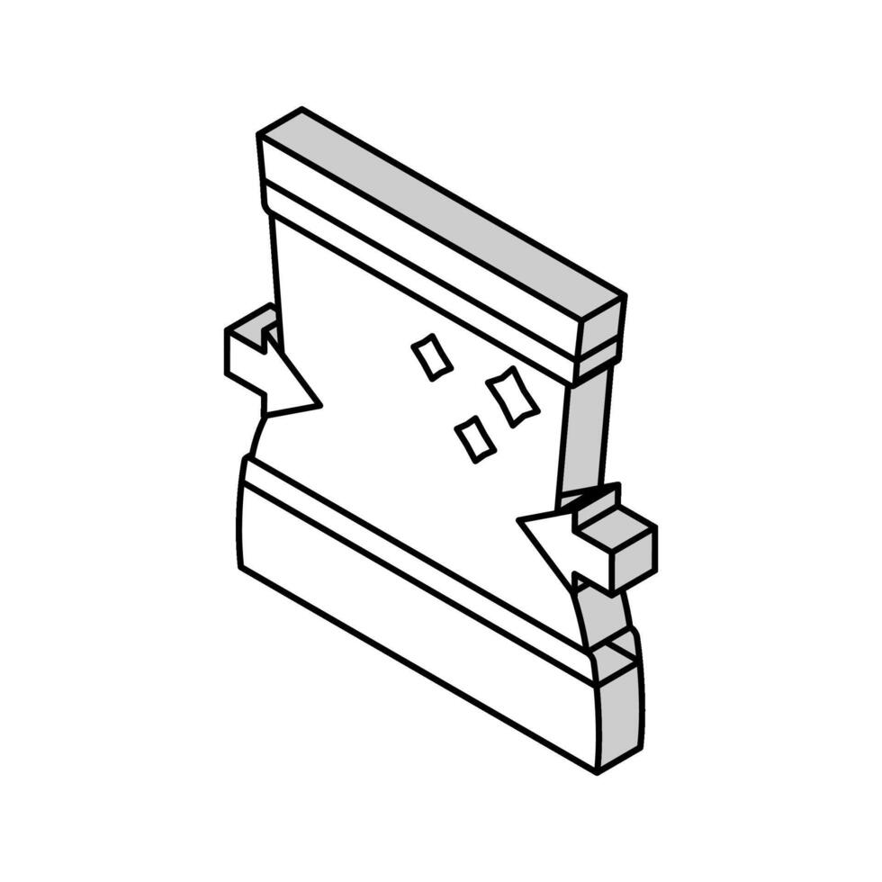 tunn midja idrottare isometrisk ikon vektor illustration