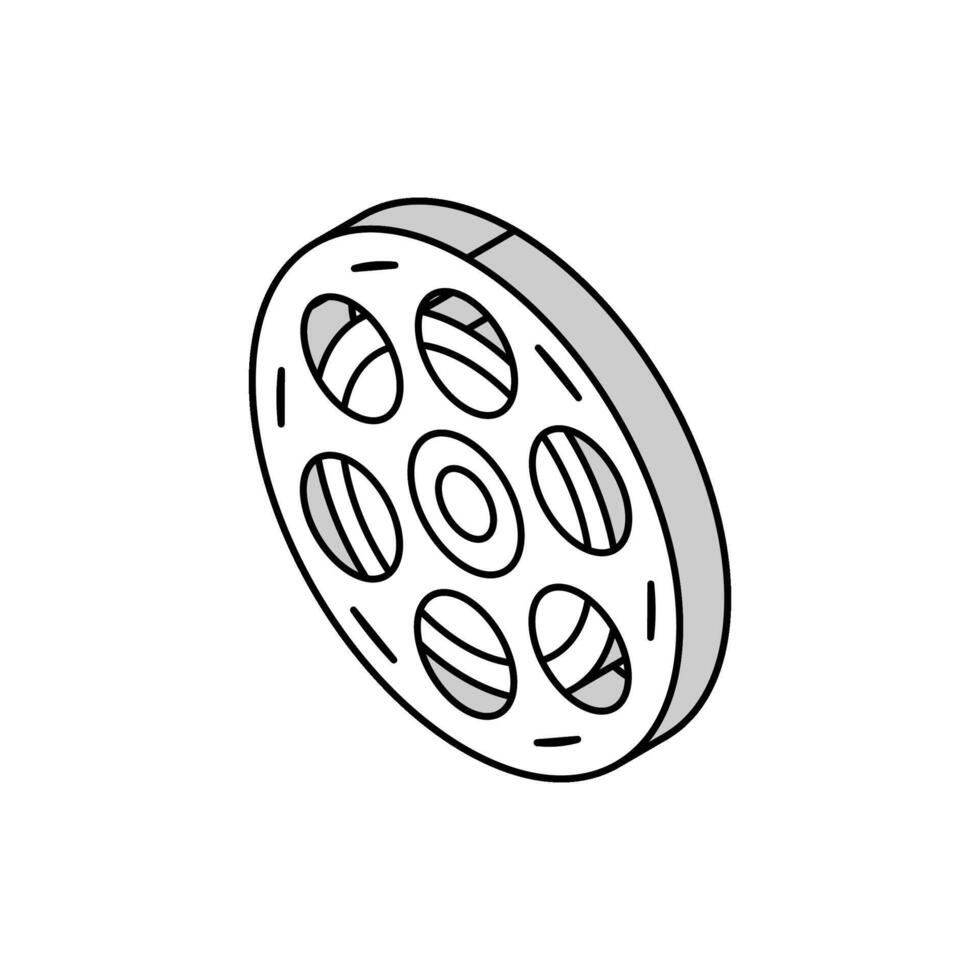 filma spole isometrisk ikon vektor illustration