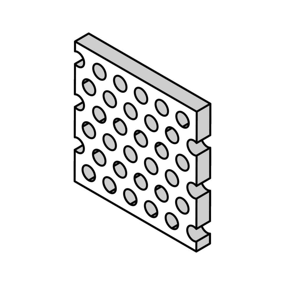 perforerad ark metall isometrisk ikon vektor illustration