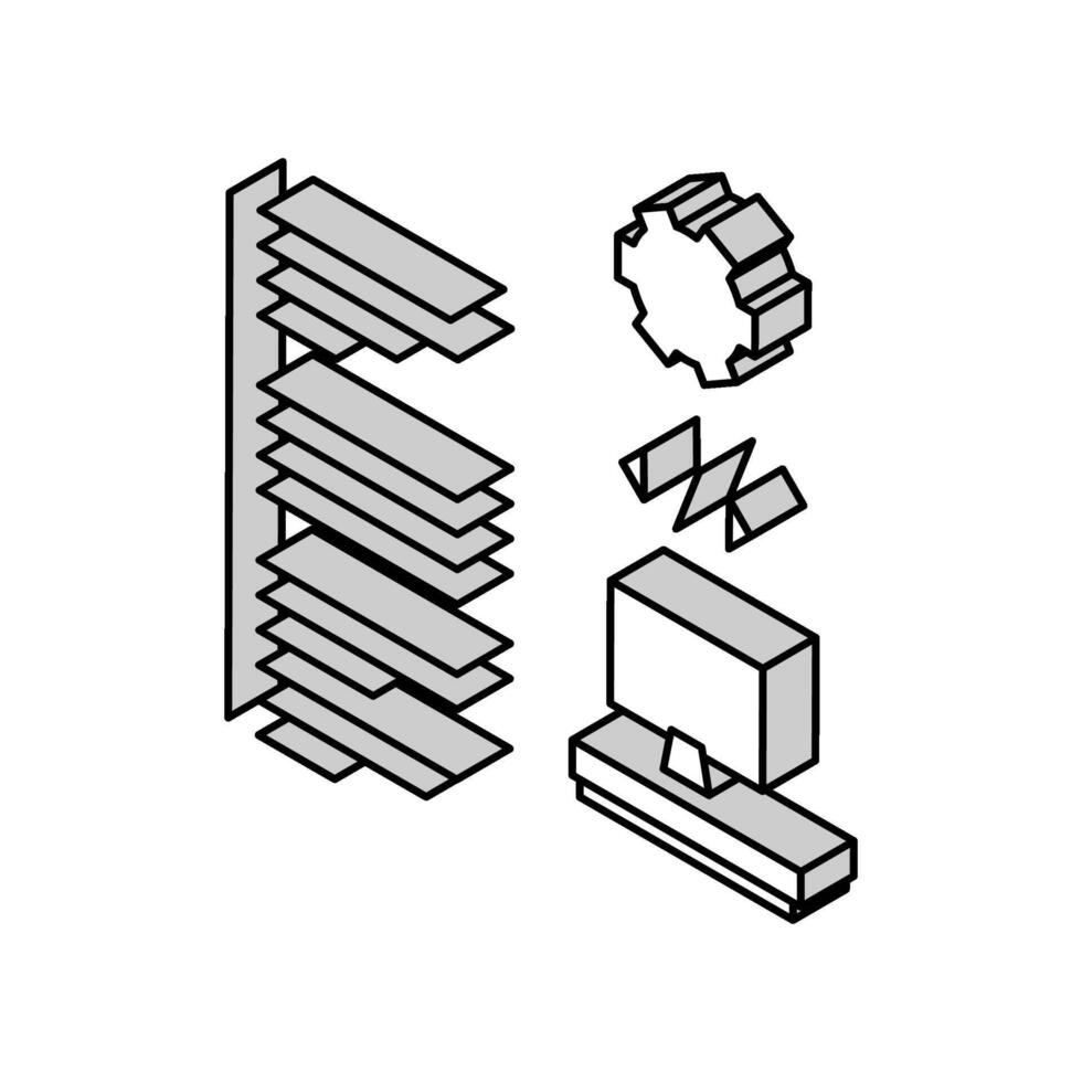 programvara utvecklande isometrisk ikon vektor illustration