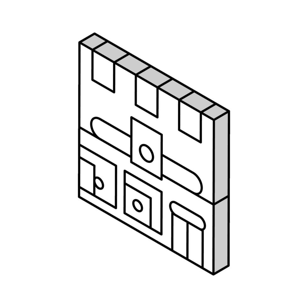 Waschsalon Gebäude isometrisch Symbol Vektor Illustration