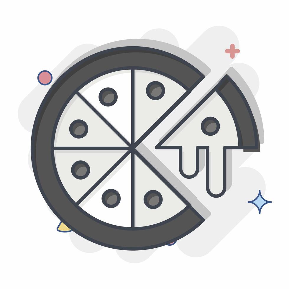Symbol Pizza. verbunden zu schnell Essen Symbol. Comic Stil. einfach Design editierbar. einfach Illustration vektor