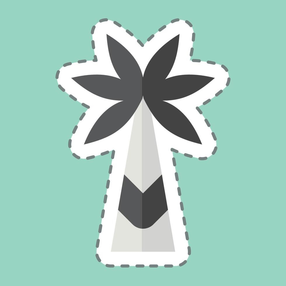 Aufkleber Linie Schnitt Palme Baum. verbunden zu Kenia Symbol. einfach Design editierbar. einfach Illustration vektor