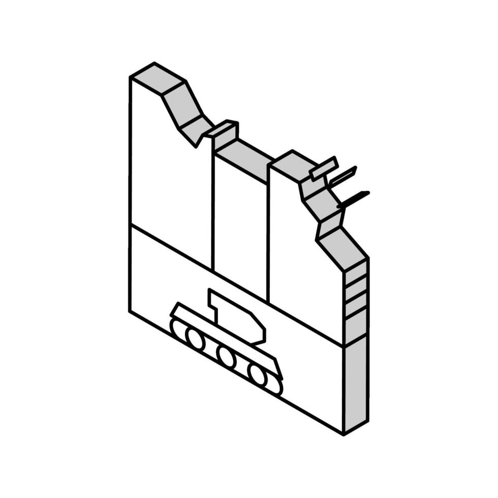 Krieg Zerstörung isometrisch Symbol Vektor Illustration