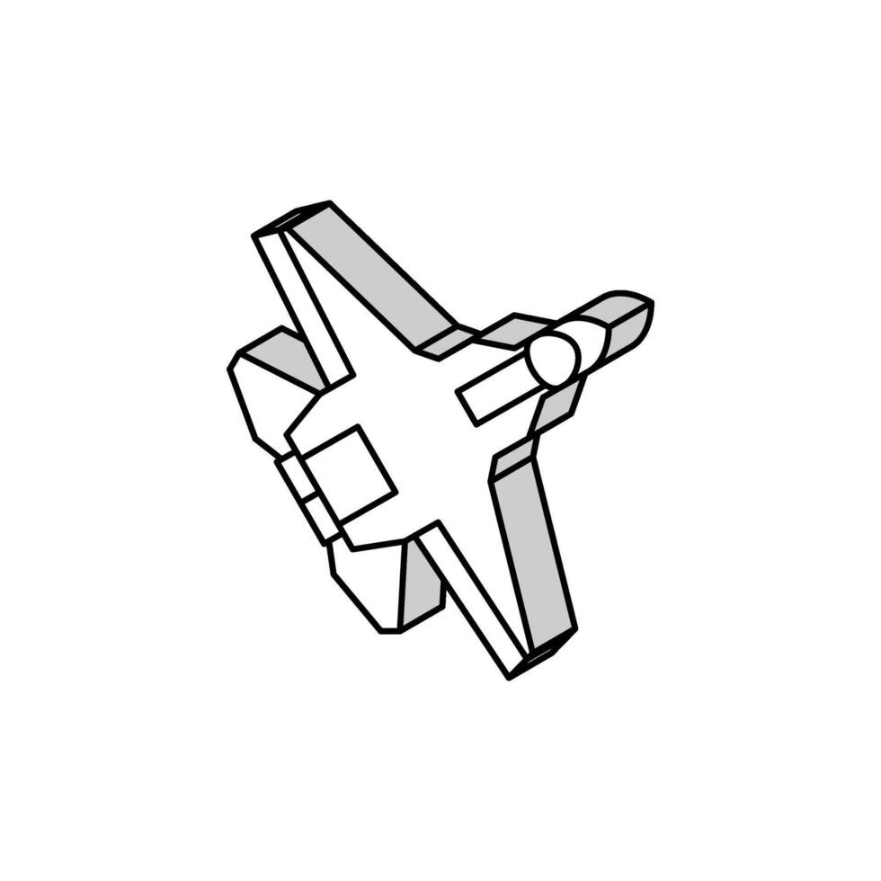 Flugzeug Heer fliegen Flugzeug isometrisch Symbol Vektor Illustration