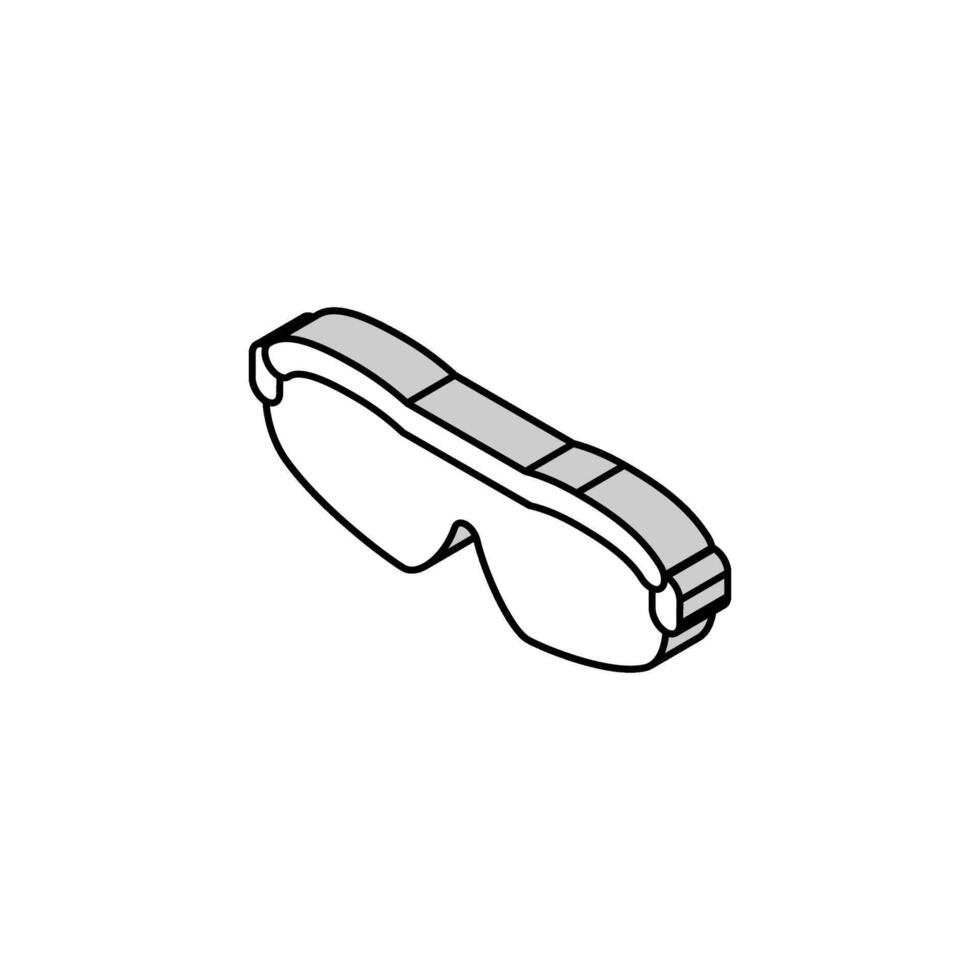 Sonnenbrille Golf Spieler Zubehörteil isometrisch Symbol Vektor Illustration