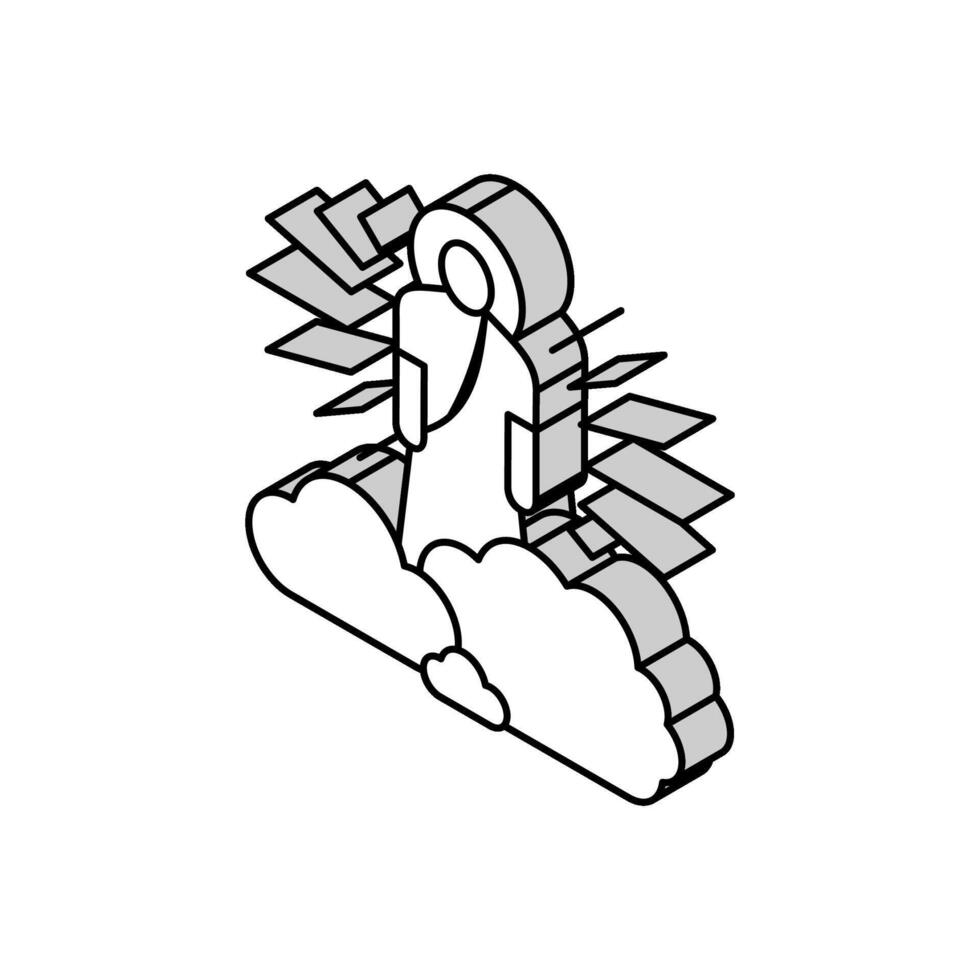 Gott Christentum isometrisch Symbol Vektor Illustration