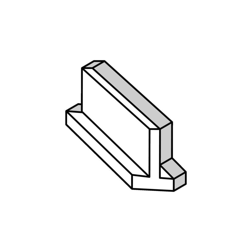 mässing metall profil isometrisk ikon vektor illustration