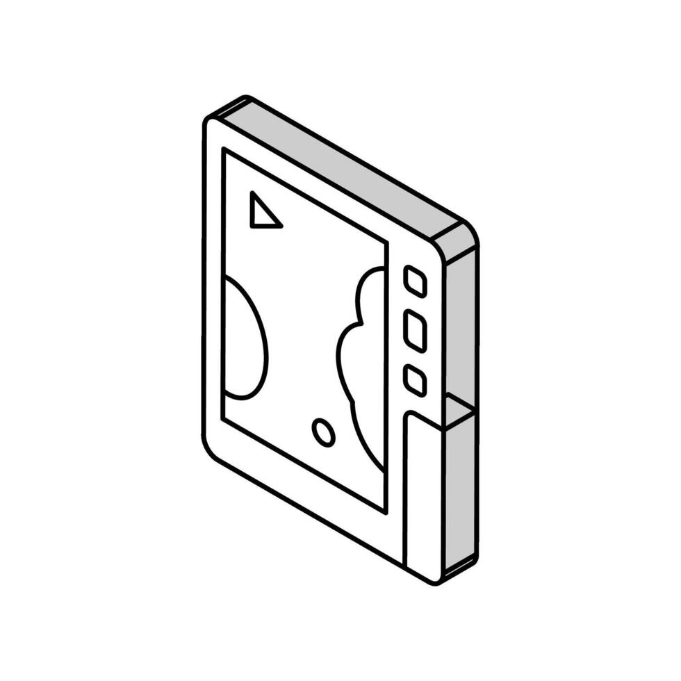 Geographisches Positionierungs System Gerät Golf Spiel isometrisch Symbol Vektor Illustration