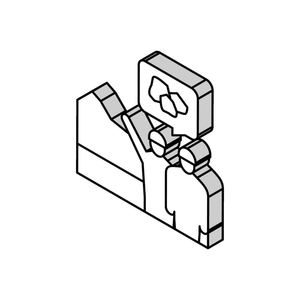 Konstruktion Aufsicht und Überwachung isometrisch Symbol Vektor Illustration