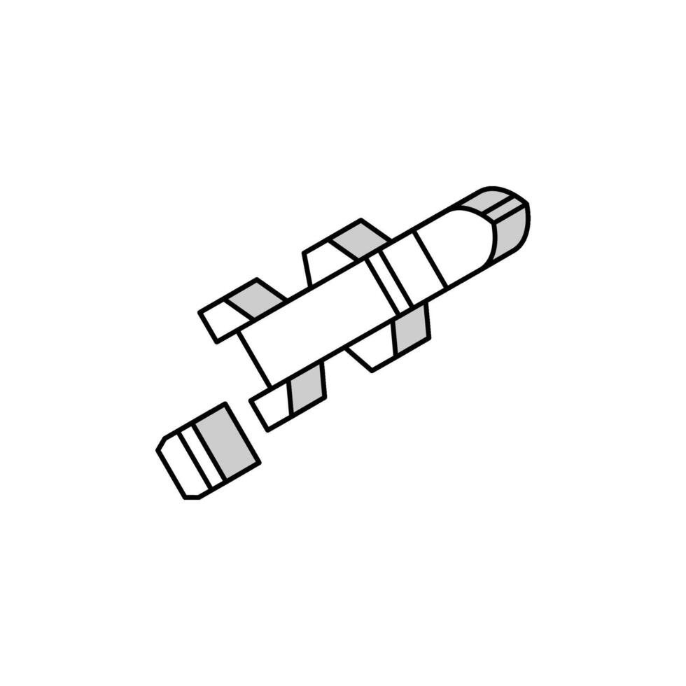 Rakete Krieg Waffe isometrisch Symbol Vektor Illustration