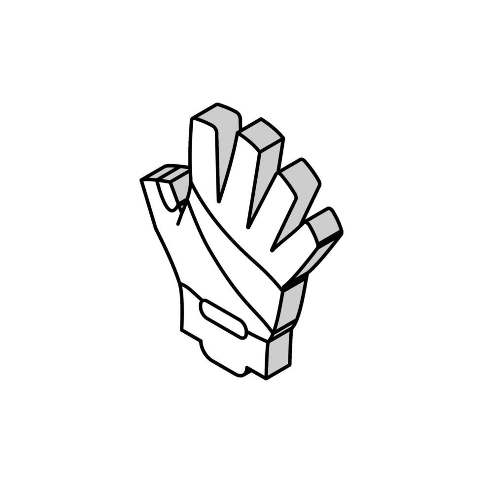 Handschuhe Radfahrer Zubehörteil isometrisch Symbol Vektor Illustration