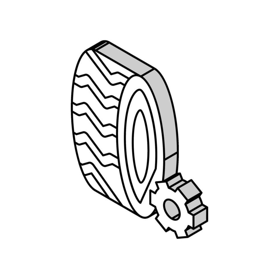 industriell däck isometrisk ikon vektor illustration